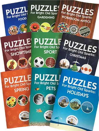 Bright Old Sparks covers set in a fan shape